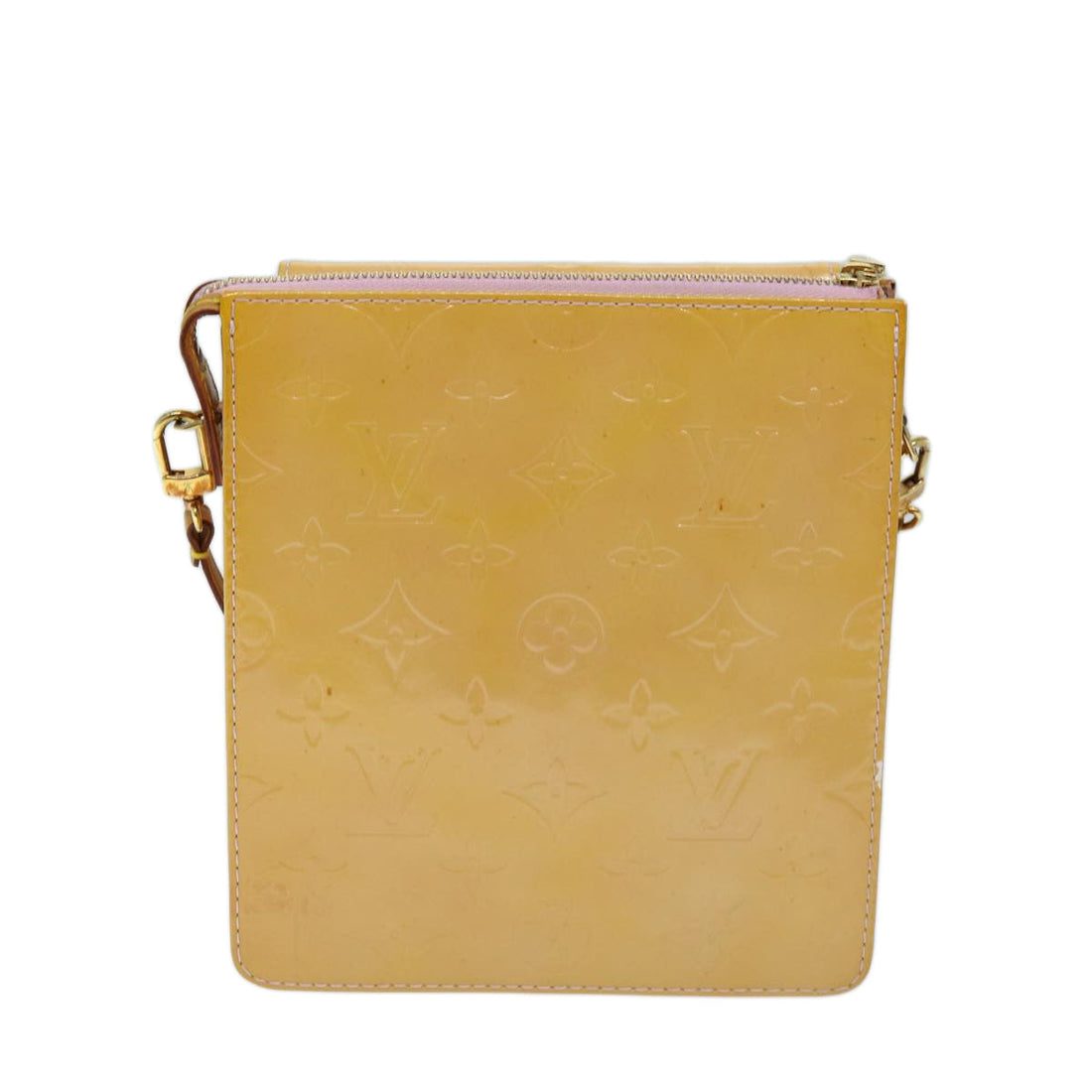 LOUIS VUITTON Monogram Vernis Motto Pouch Marshmallow Pink M91312 LV Auth ep3828