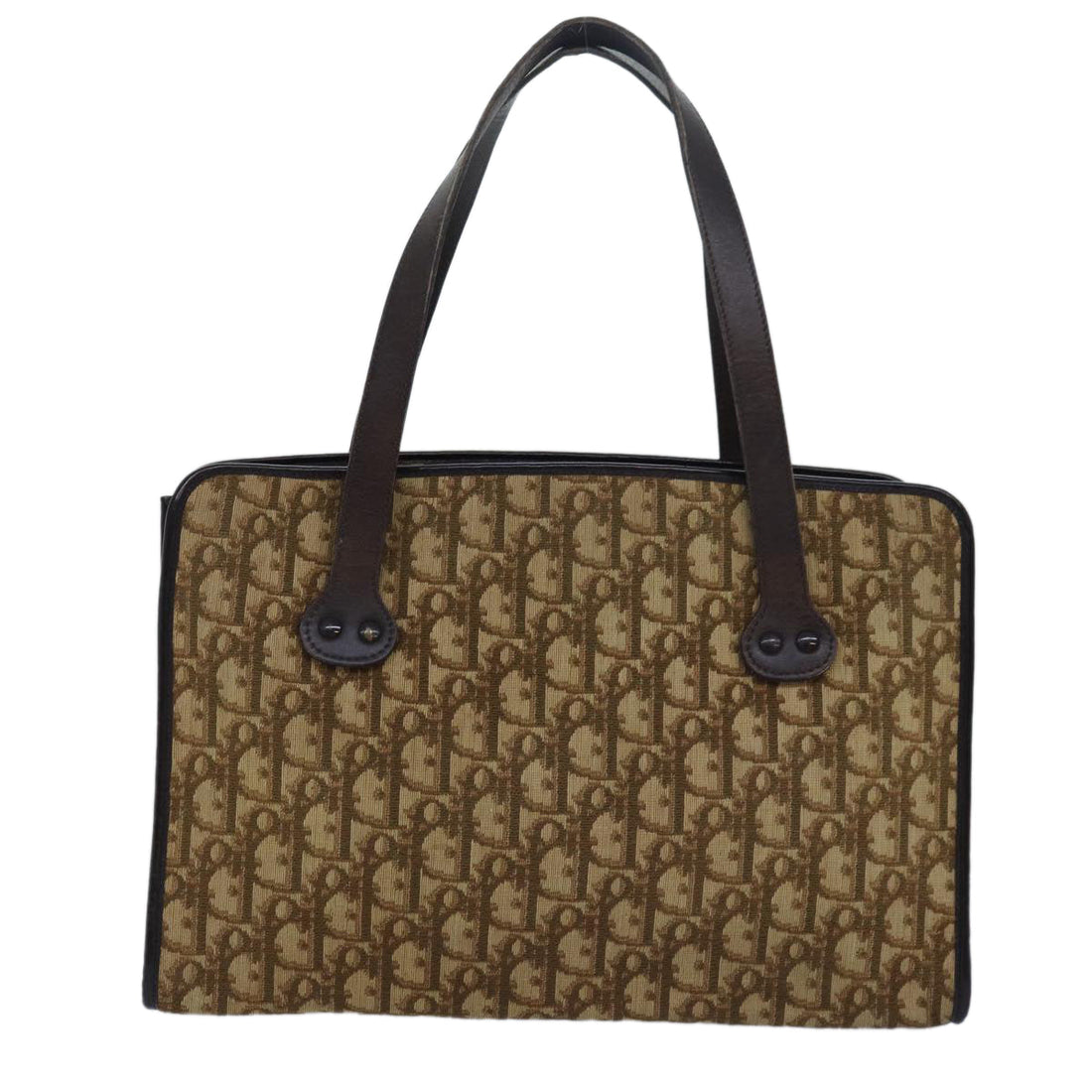 CHRISTIAN DIOR Trotter Canvas Hand Bag Brown Auth ep4751