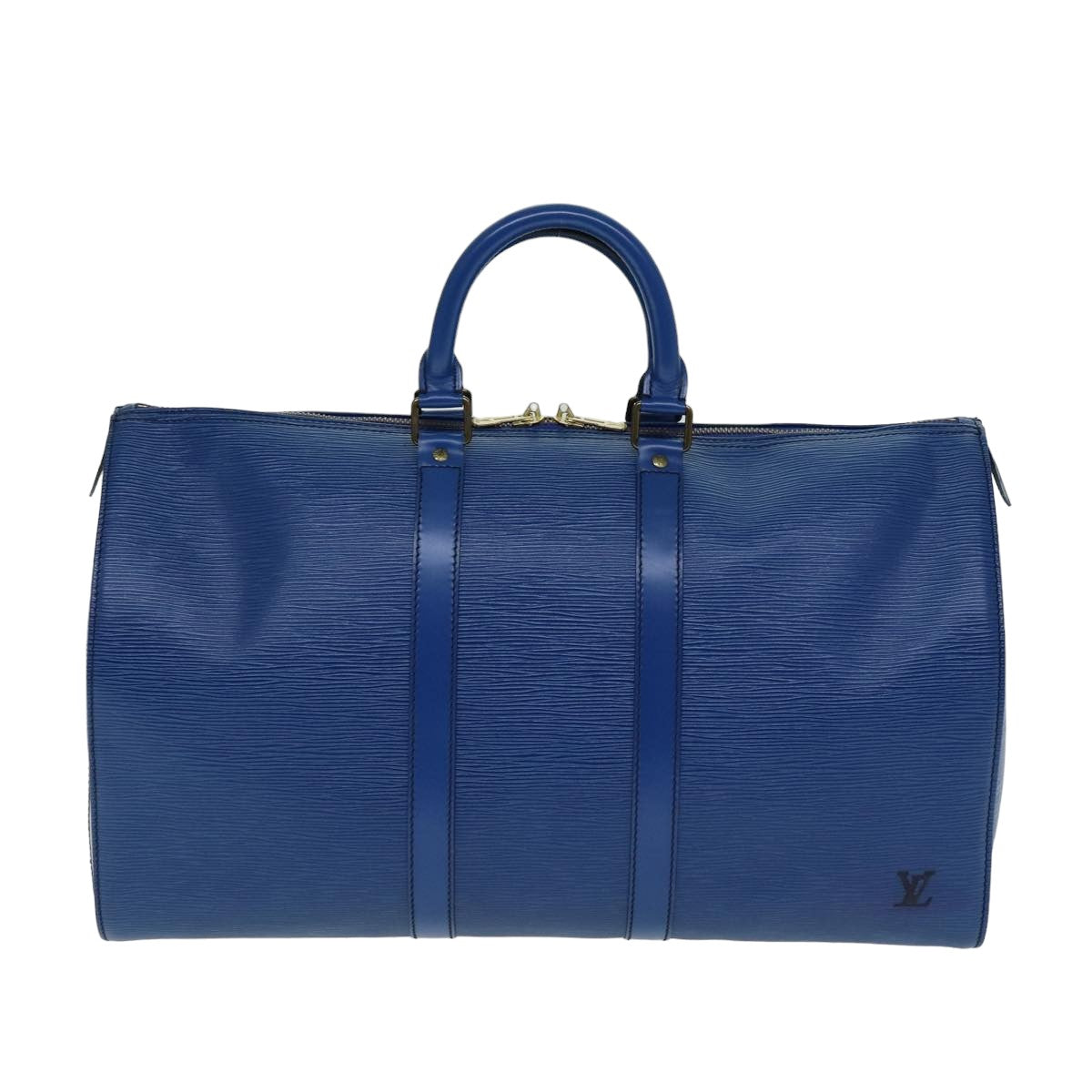 LOUIS VUITTON Epi Keepall 45 Boston Bag Blue M42975 LV Auth ep4758