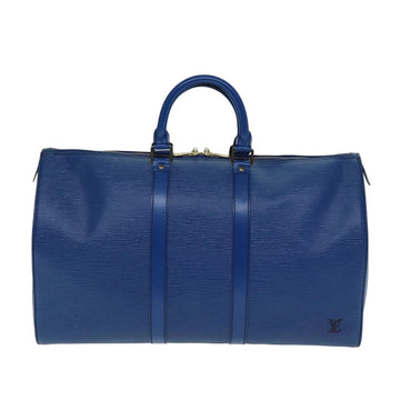 LOUIS VUITTON Epi Keepall 45 Boston Bag Blue M42975 LV Auth ep4758