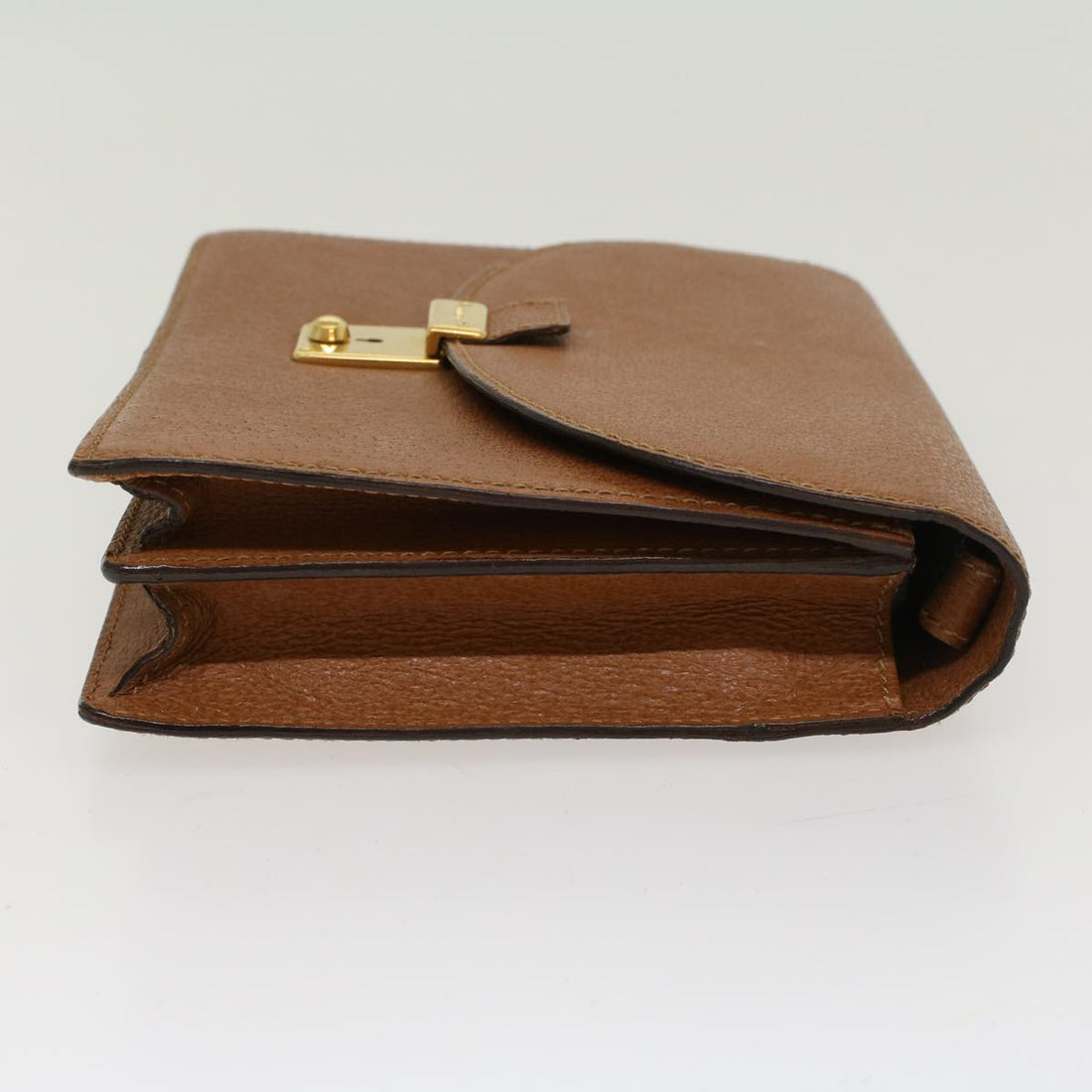 GUCCI Clutch Bag Leather Brown  ep904