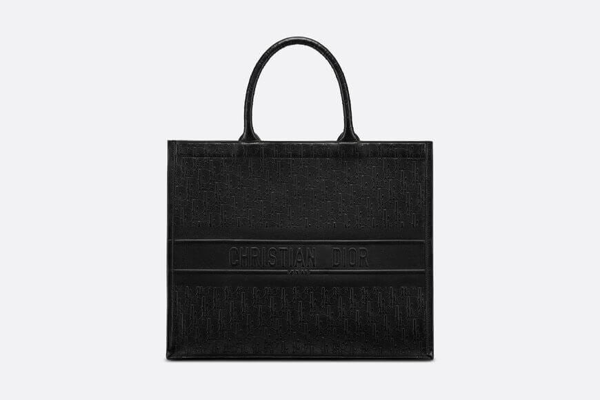 Dior Book Tote Black Dior Oblique Embossed Calfskin
