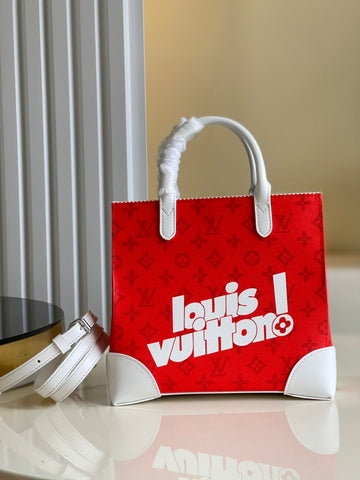 LV Litter Bag Vintage Monogram Canvas Red By Virgil Abloh For Mtlm, Mtlm’s Bags, Shoulder And Crossbody Bags 9.4in/24cm LV