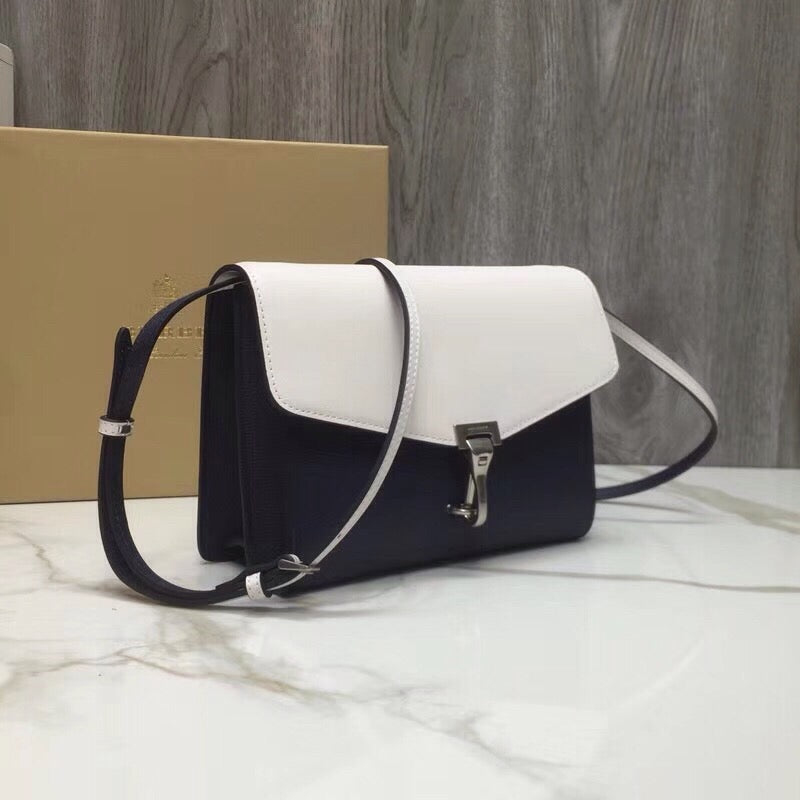 BB Small Macktlm Colorblock Crossbody Black/White Bag For Womtlm, Bags 9.5in/24cm