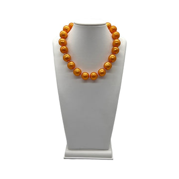 Vintage CHANEL Orange Synthetic Pearl Necklace