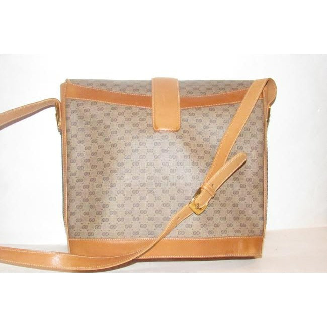 Gucci Brown Micro Guccissima Print Leather Bucket Bag W Red Green Striped Sides