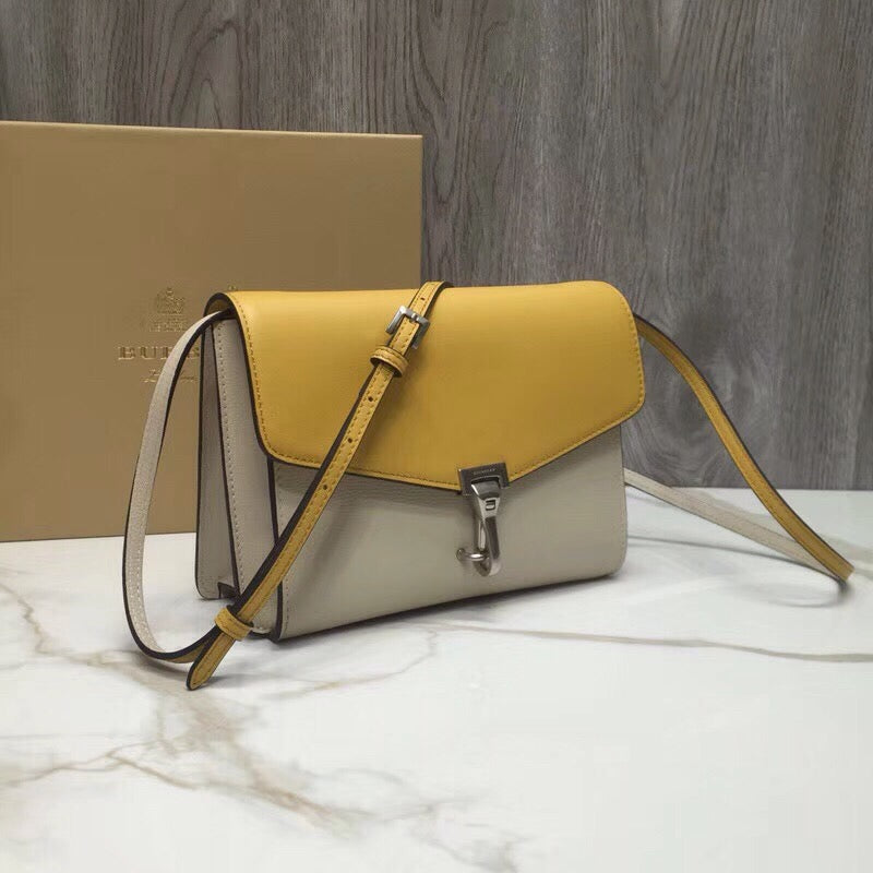 BB Small Macktlm Colorblock Crossbody Beige/Yellow Bag For Womtlm, Bags 9.5in/24cm