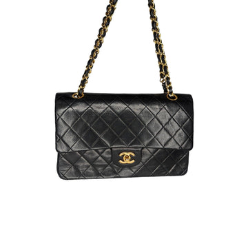 Chanel 90s Classic Black Lambskin Quilted Small Double Flap