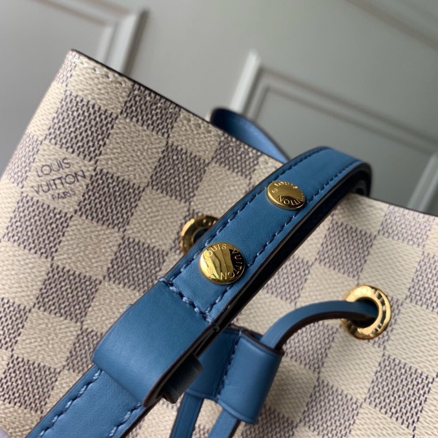 LV NeoNoe MM Bucket Bag Damier Azur Canvas Bleuet Blue For Womtlm,  Shoulder And Crossbody Bags 10.2in/26cm LV N40153