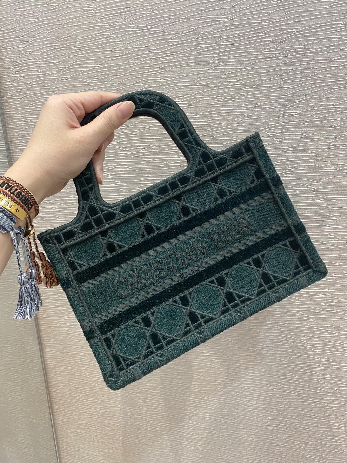 DI Mini Book Tote Oblique Blue Canvas For Womtlm 23cm/9in CD