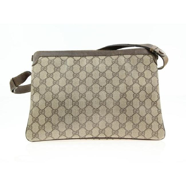 Gucci Portfolio Guccissima Print Coated Canvasleather Multi Compartment Brown Gg Canvas Shoulder Bag