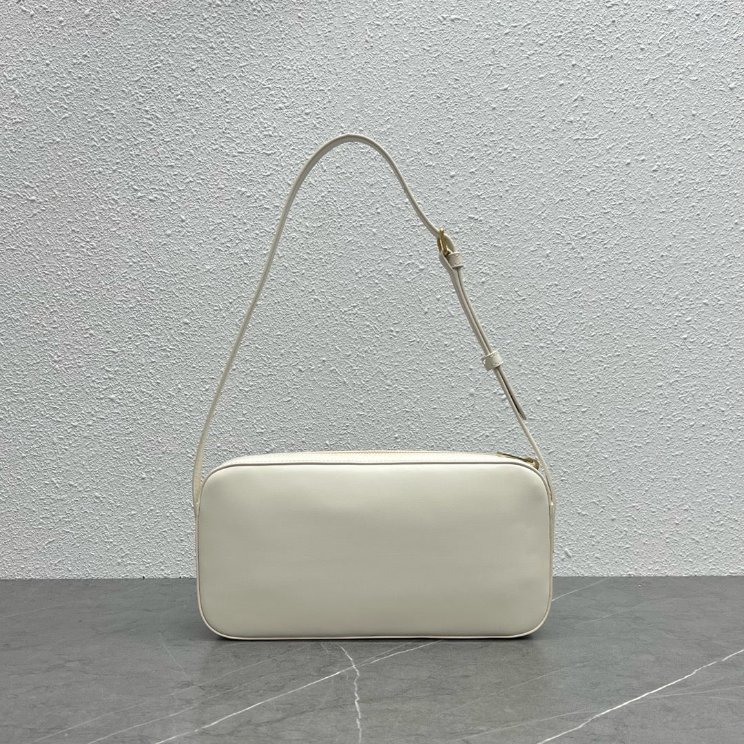 CE Camera Shoulder Bag Cuir Triomphe White For Womtlm 10in/26cm