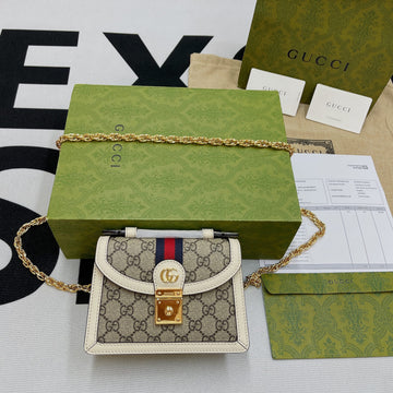 gg Ophidia gg Mini Shoulder Bag Beige For Women, Women&#8217;s Bags 6.9in/18cm gg