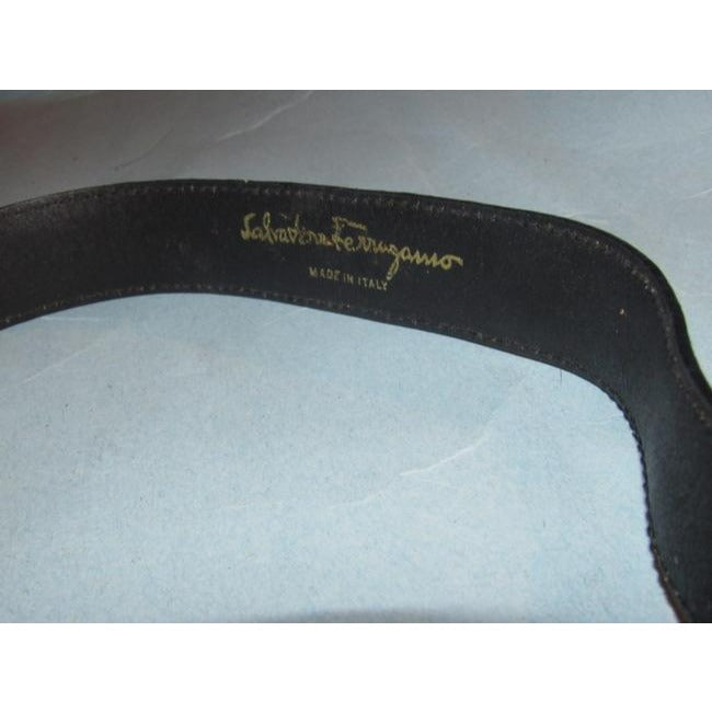 Salvatore Ferragamo Black Leather Vintage Belt