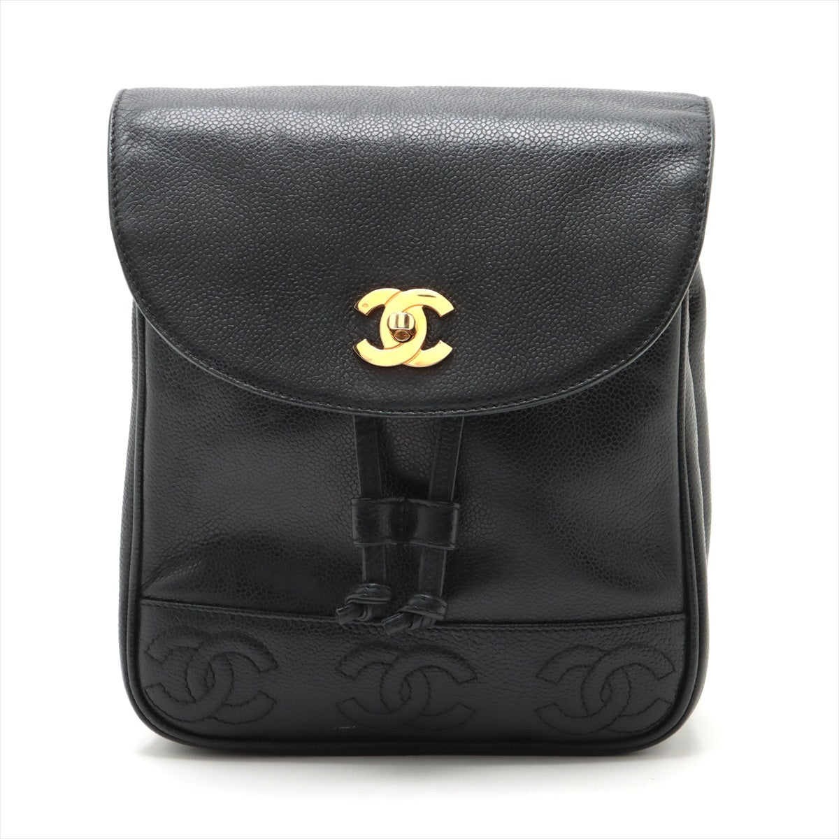 Chanel Triple Coco Cabia S Chain Rucks Black G  4th
