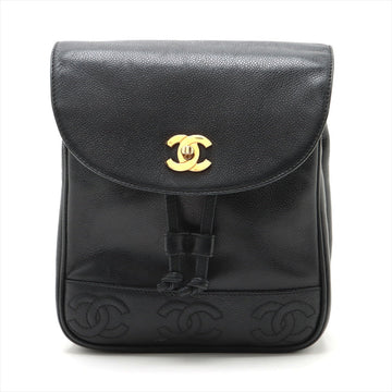 Chanel Triple Coco Cabia S Chain Rucks Black G  4th