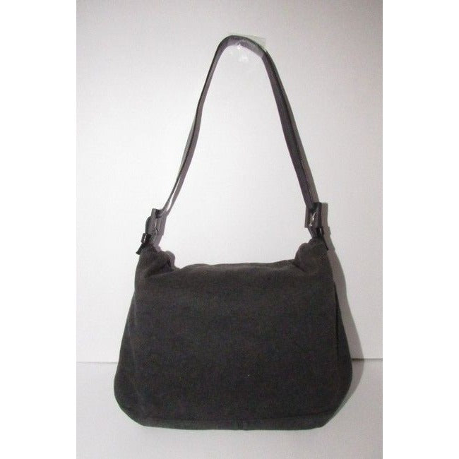 Fendi Shoulder Bag Jersey Mamma Forever Jerseypatent Charcoal Grayblack Wool And Leather Baguette
