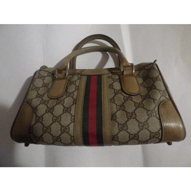 Gucci Boston Vintage Logo Brown Gg Canvas Satchel