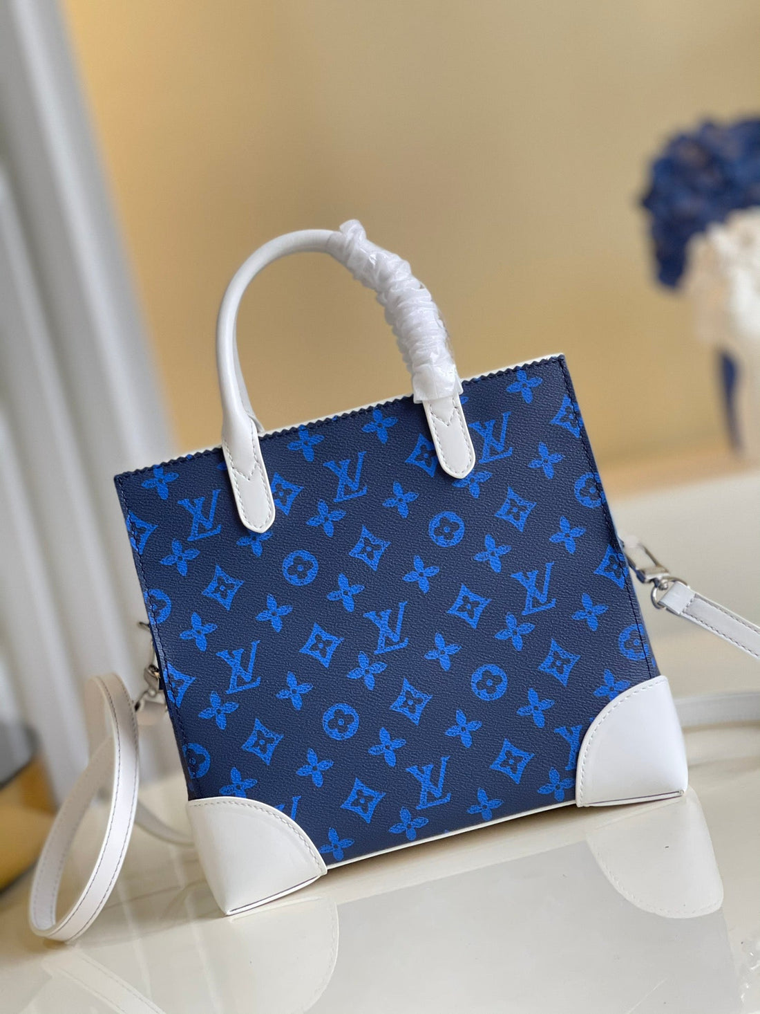 LV Litter Bag Vintage Monogram Canvas Blue By Virgil Abloh For Mtlm, Mtlm’s Bags, Shoulder And Crossbody Bags 9.4in/24cm LV