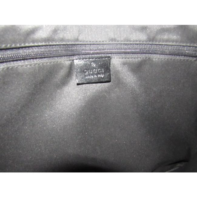 Gucci Jackie Guccissima Black Charcoal Gray G Print Leather Canvas Hobo Bag