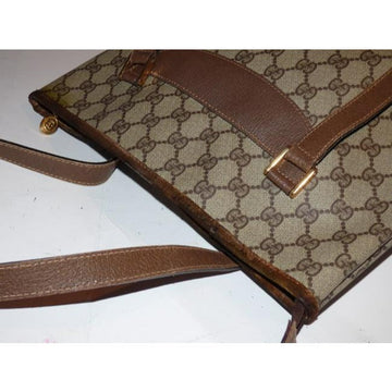 Gucci Gg Supreme Bag Canvasleather Brown Guccissima Print Coated Canvasleather Tote