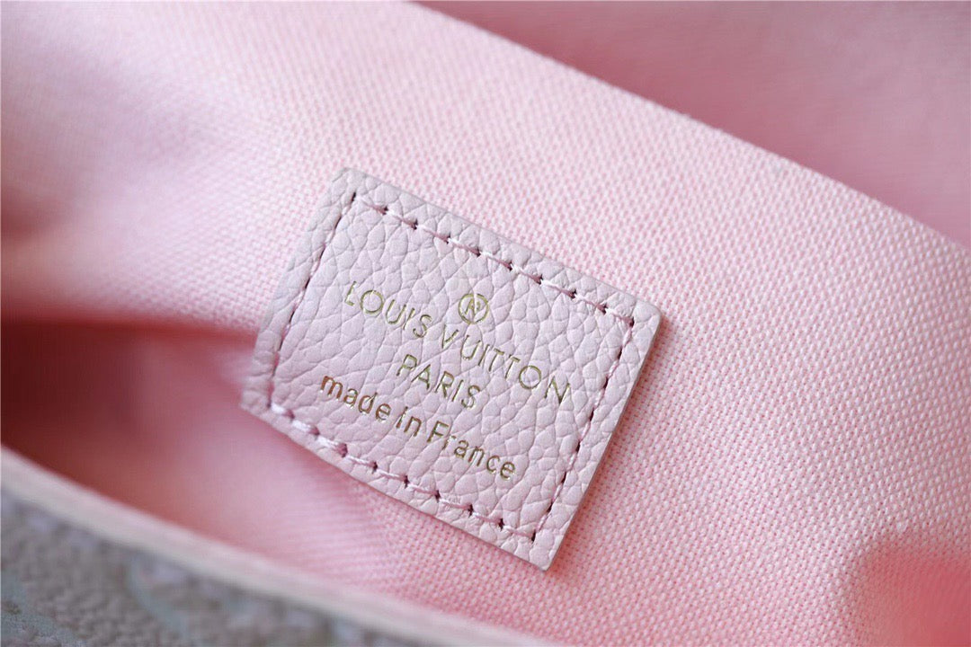 LV Pochette Felicie Monogram Empreinte Pink/ Beige/ Yellow For Womtlm,  Shoulder And Crossbody Bags 21cm/8.3in LV M81359