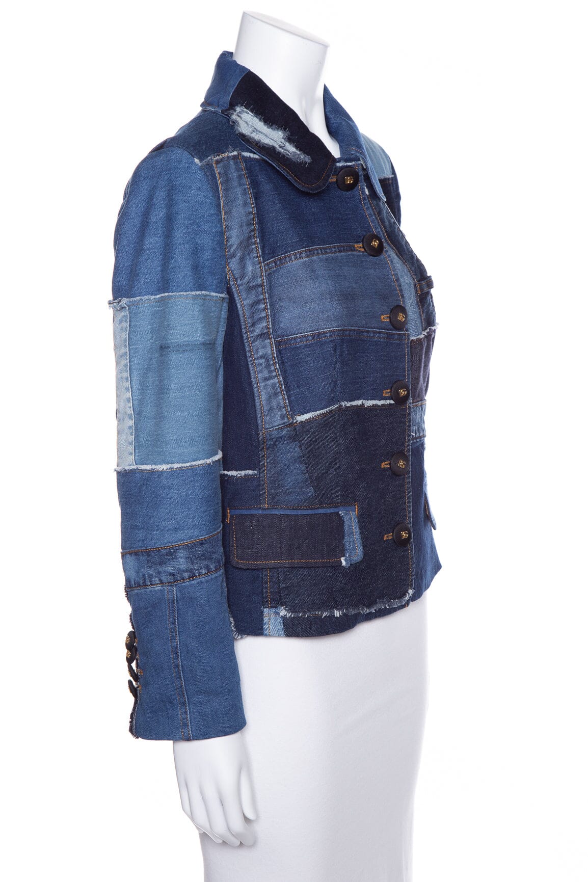 Dolce & Gabbana Denim Patchwork Jacket SZ 44