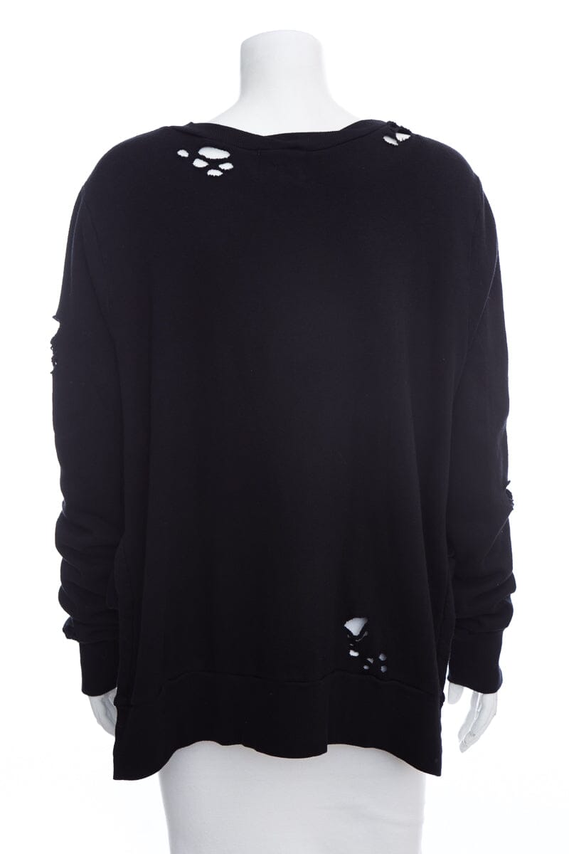Pam & Gela Black Distressed Sweater SZ L NWT