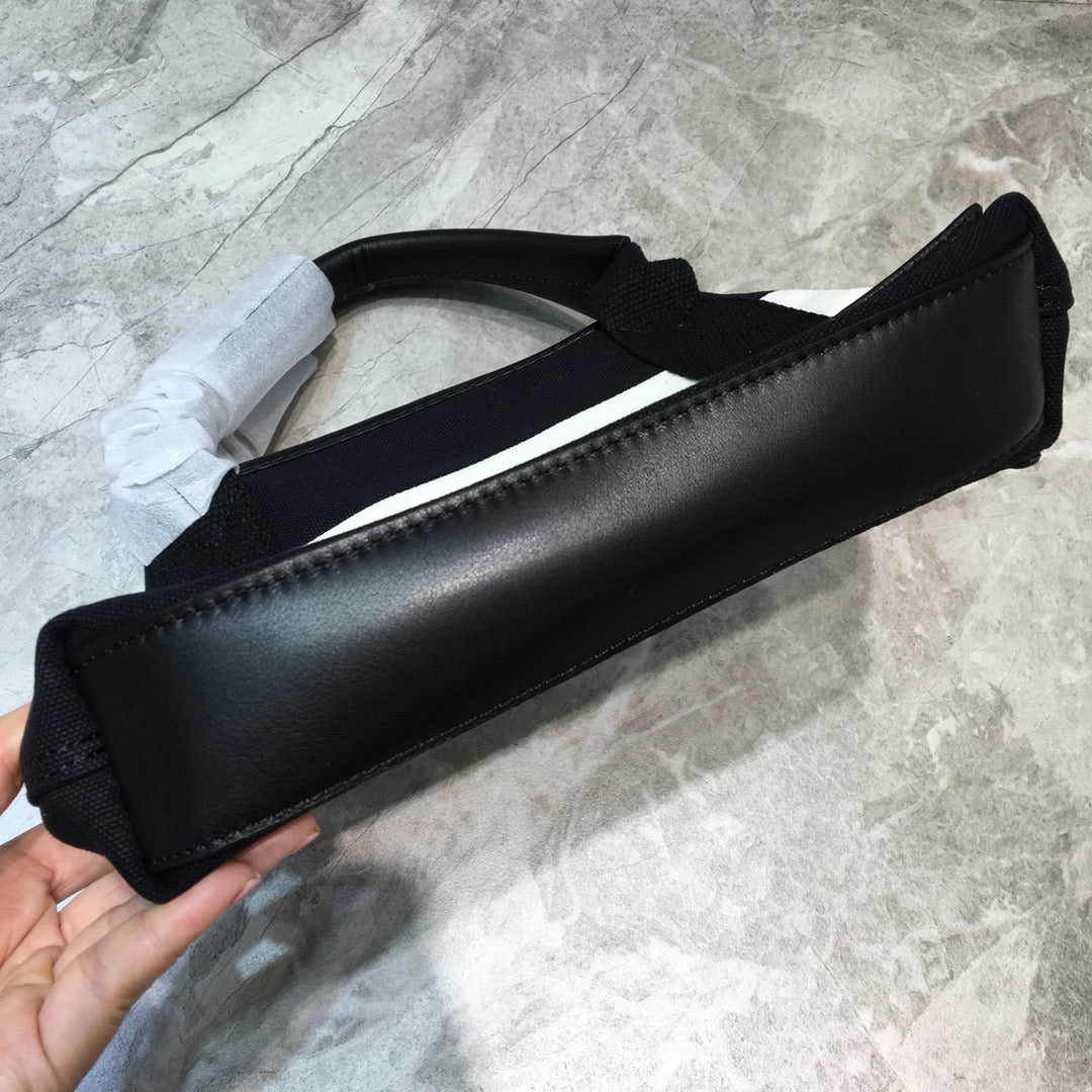 Baltlm Navy Small Cabas Tote Bag In Black And White, For Womtlm,  Bags 18.5in/47cm