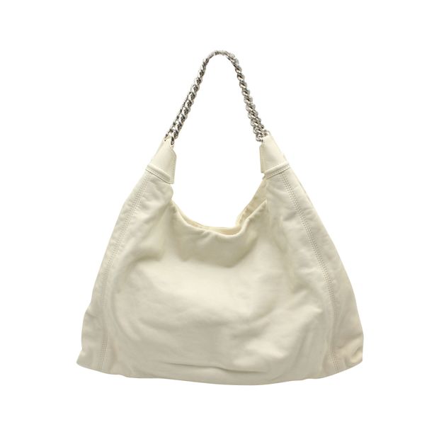 CHANEL Vintage Ivory Leather "Cc" Tote 2008-2009
