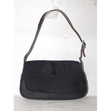 Gucci Jackie Pursesdesigner Purses Black Leather And Black Nylon Fabric Shoulder Bag