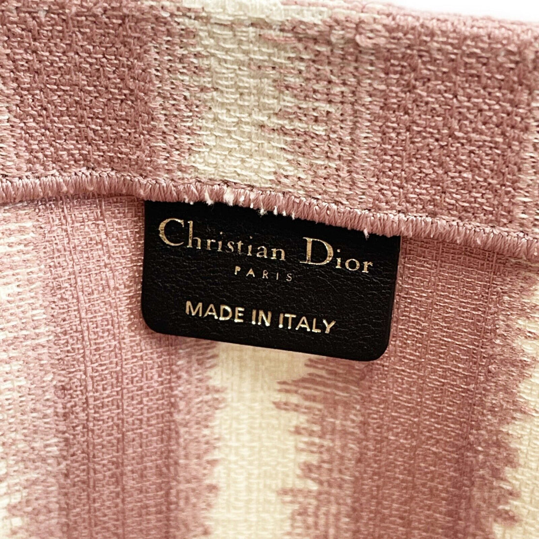 DIOR Bayadere Stripe Large Book Tote D-Stripes Embroidery Pink