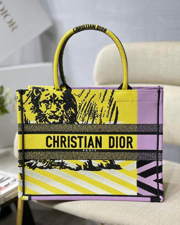 DI Medium Book Tote Yellow And Pink, For Womtlm, Womtlm’s Handbags 14in/36cm CD