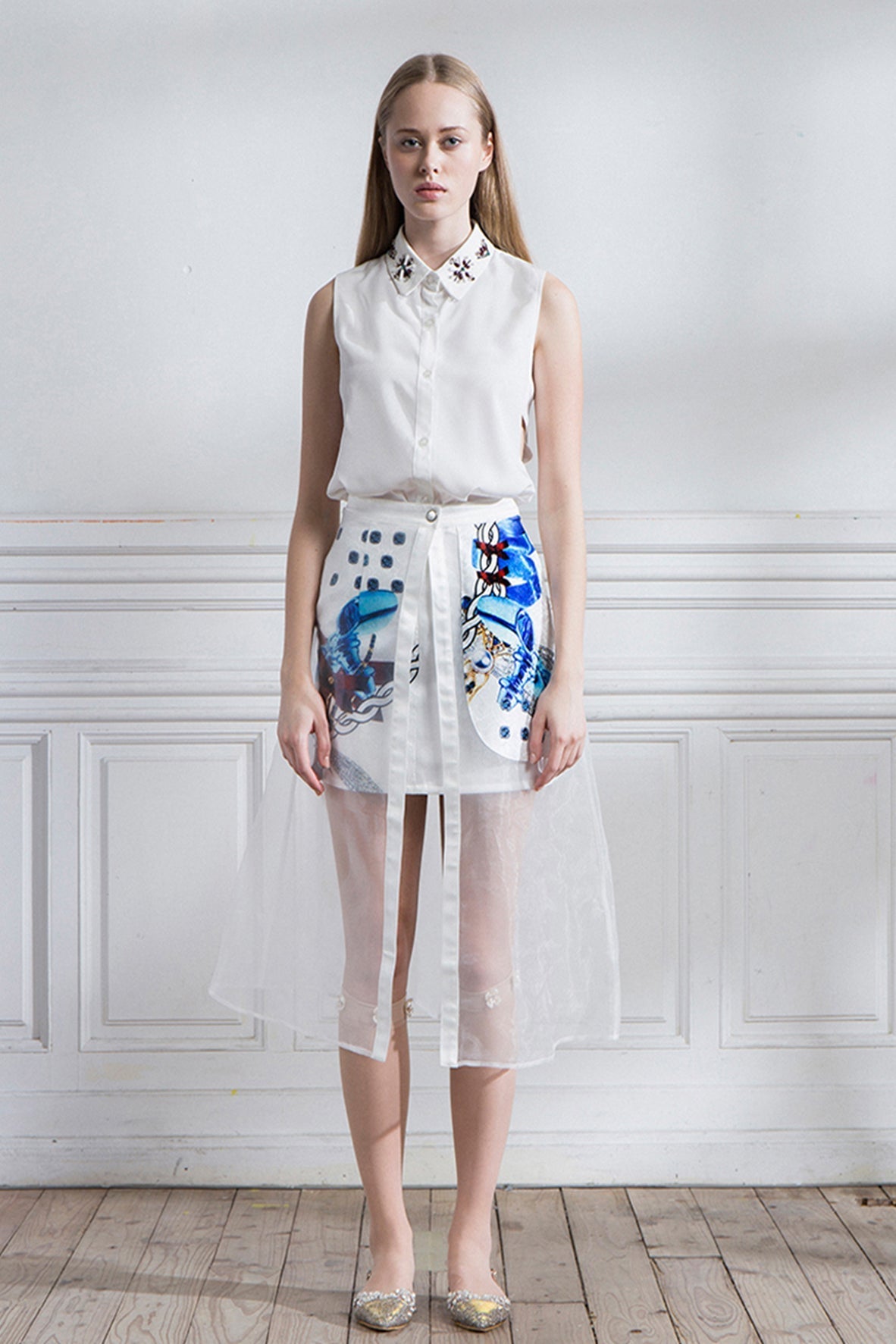 White Embellished Shirt