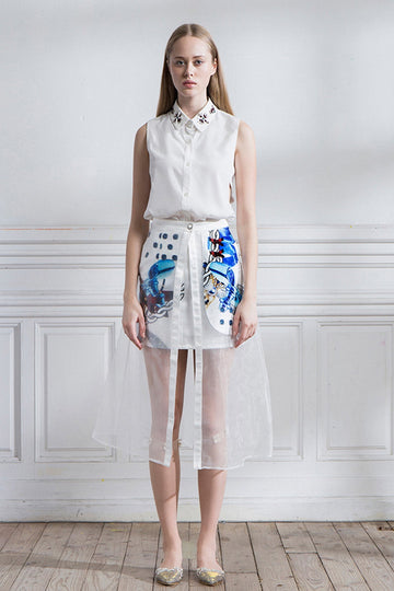 White Embellished Shirt