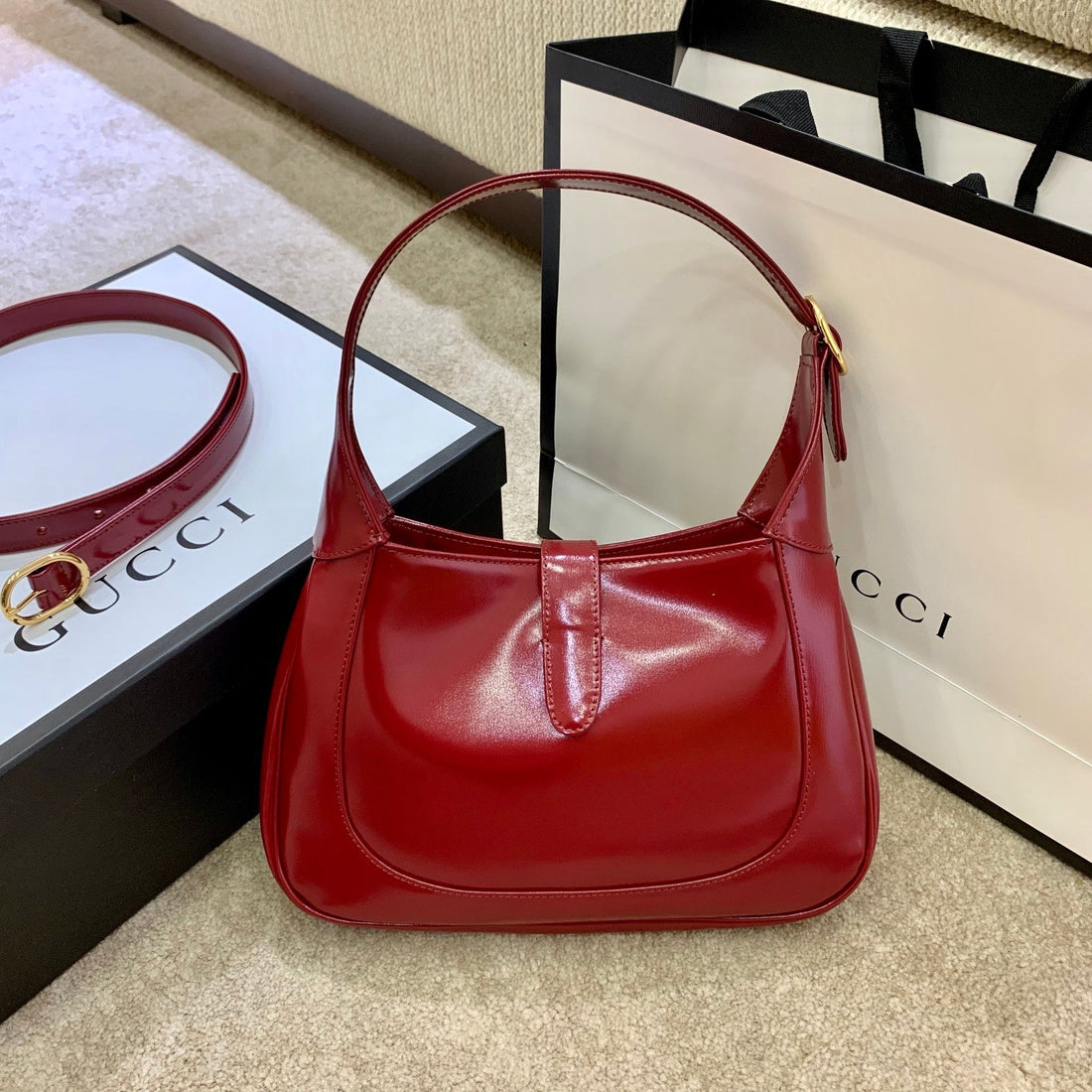 gg Jackie 1961 Small Shoulder Bag Red For Women 10.8in/27.4cm gg ?636709 10O0G 6638