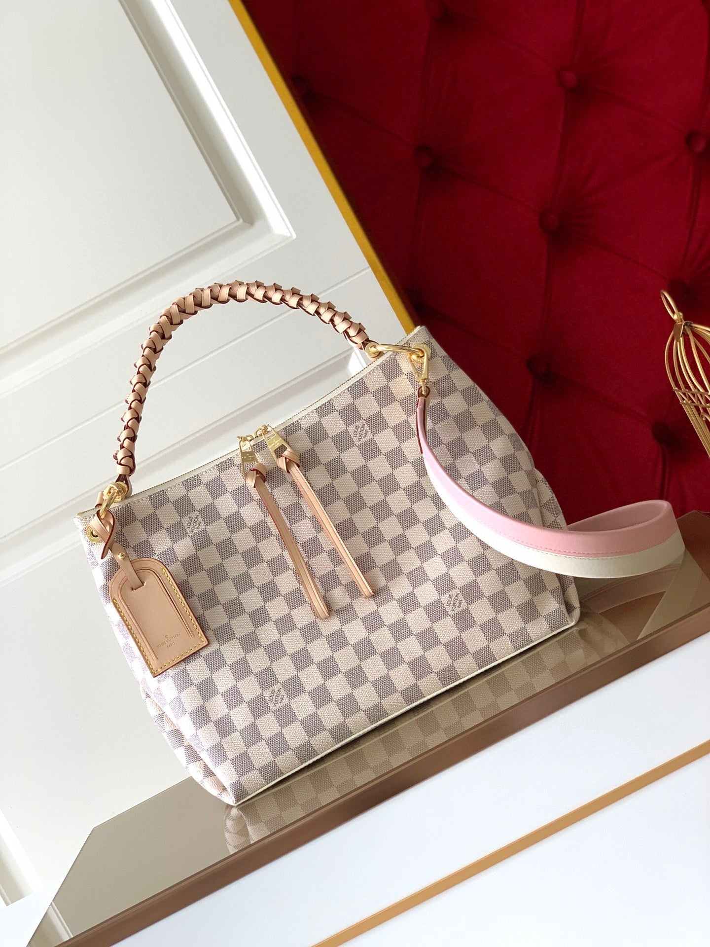 LV Beaubourg Hobo MM Damier Azur Canvas For Womtlm,  Shoulder And Crossbody Bags 12.6in/32cm LV N40343