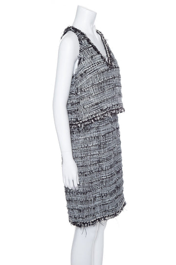 Chanel Black Tweed Sleeveless Dress SZ 38