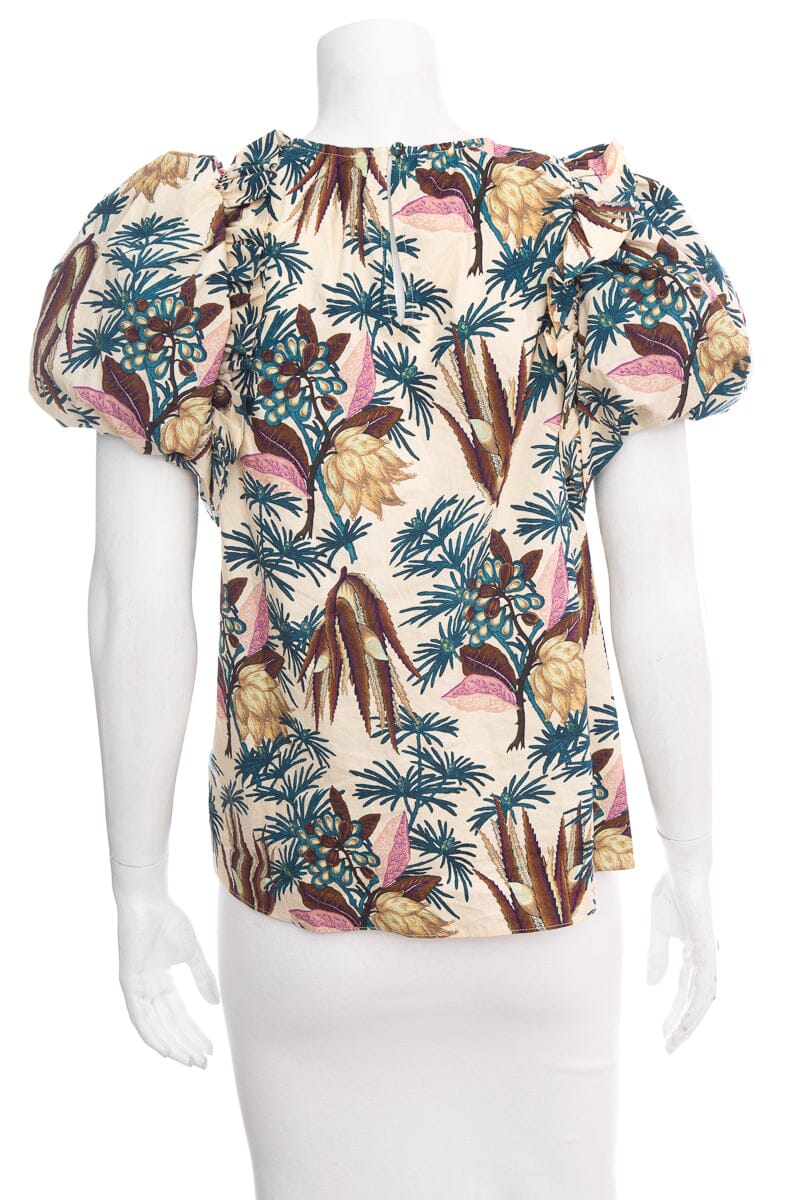 Ulla Johnson Tropical Printed Puff Sleeve Blouse SZ 4