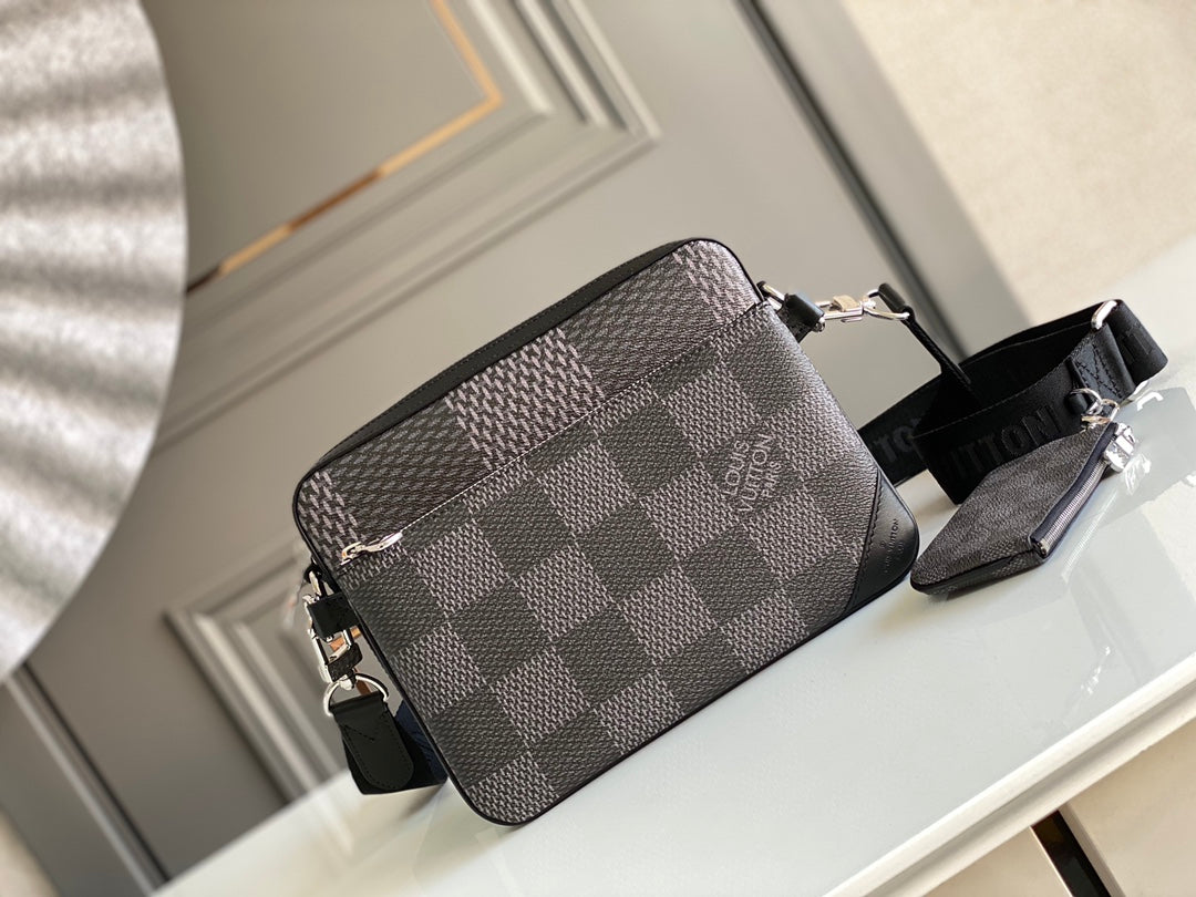 LV Trio Messtlmger Damier Graphite Black For Mtlm, Bags, Shoulder And Crossbody Bags 9.8in/25cm LV N50017