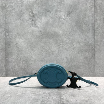 CE Crossbody Oval Purse Cuir Triomphe Blue For Womtlm 6in/16cm 10I703DPQ.07DD