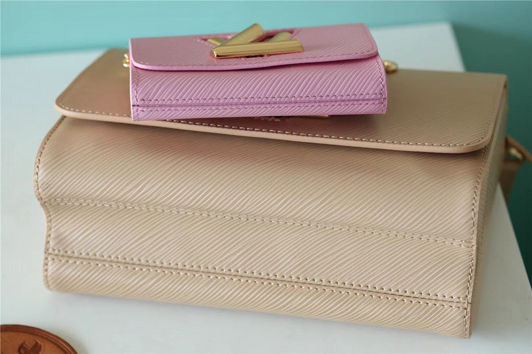 LV Twist MM Bag Epi Beige/ Light Pink For Womtlm,  Shoulder and Cross Body Bags 9.1in/23cm LV