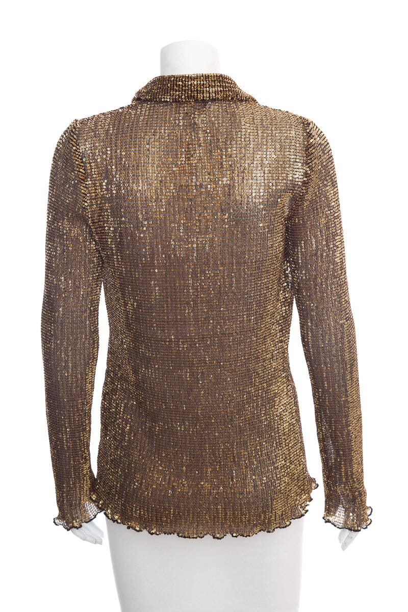Rosetta Getty Gold Fully Sequin Blouse SZ M NWT