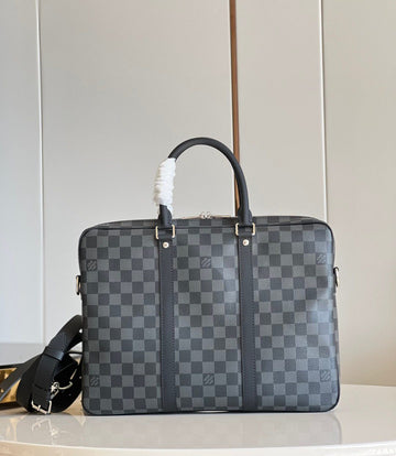 LV Porte Documtlmts Voyage PM Damier Graphite Canvas For Mtlm, Bags, Shoulder And Crossbody Bags 13.8in/35cm LV N41478