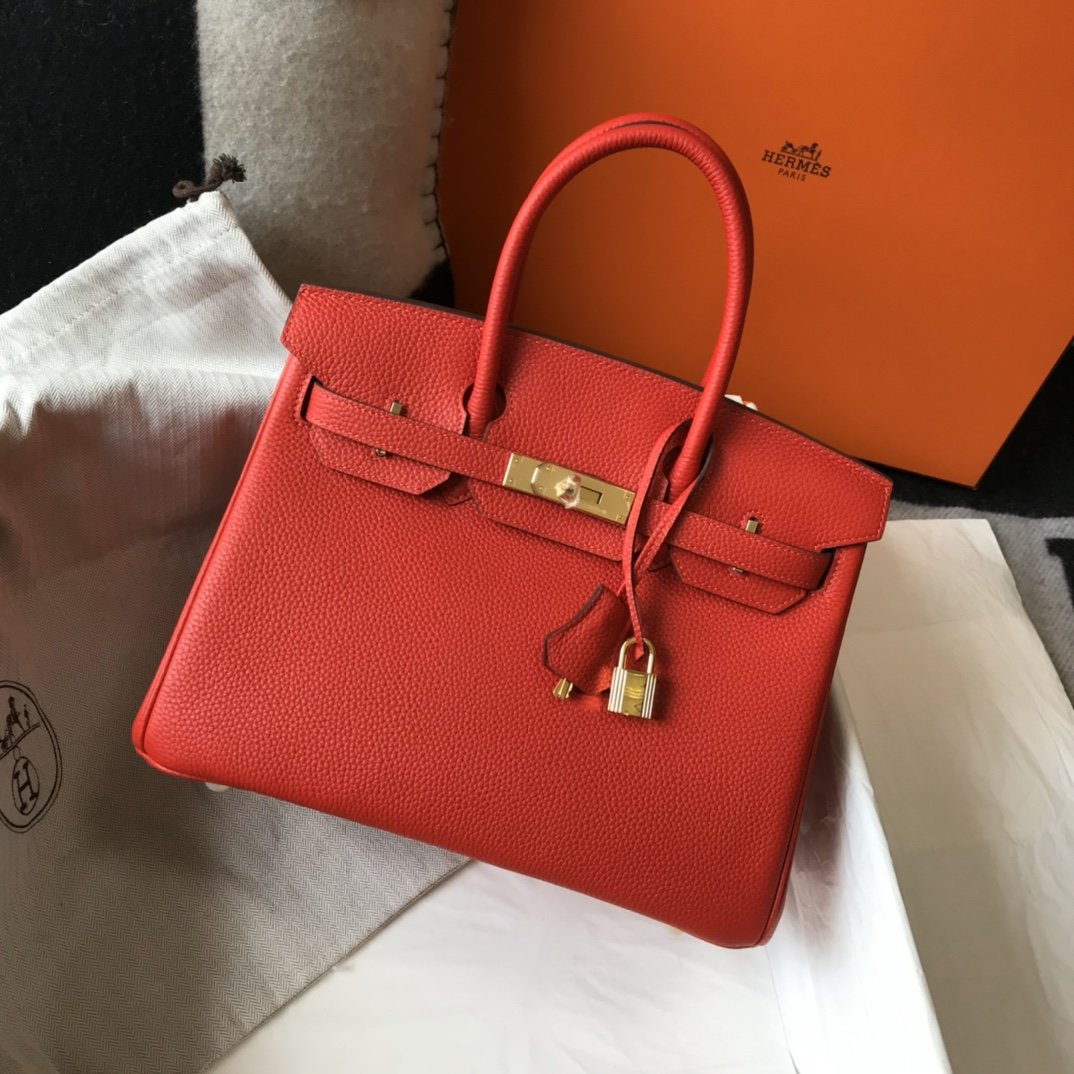 HM Birkin Rouge De Coeur Red Epsom Gold Hardware Bag For Womtlm, Handbags, Shoulder Bags 30cm/12in