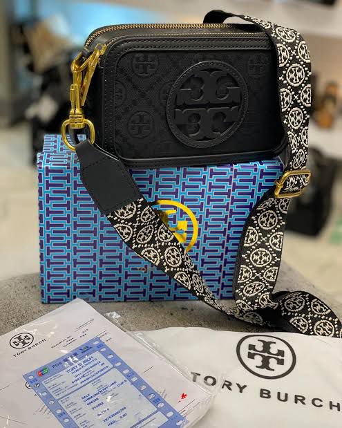 Tory Burch Mini T Monogram Miller Crossbody Women Bag (Black)