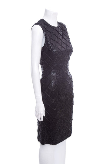 Carolina Herrera Black Beaded Dress SZ 8