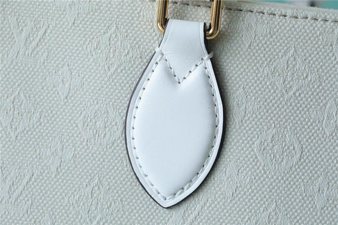 LV Onthego MM Monogram Giant And Raffia White/ Yellow For Womtlm,  Shoulder And Crossbody Bags 35cm/13.8in LV 