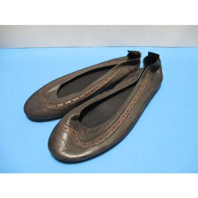 Bata Brown Bronze Band Ballet Flats Size Eu