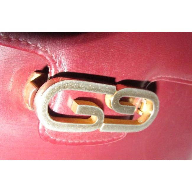 Gucci Bordeaux Leather Padlock Shoulder Bag w GG Clasp